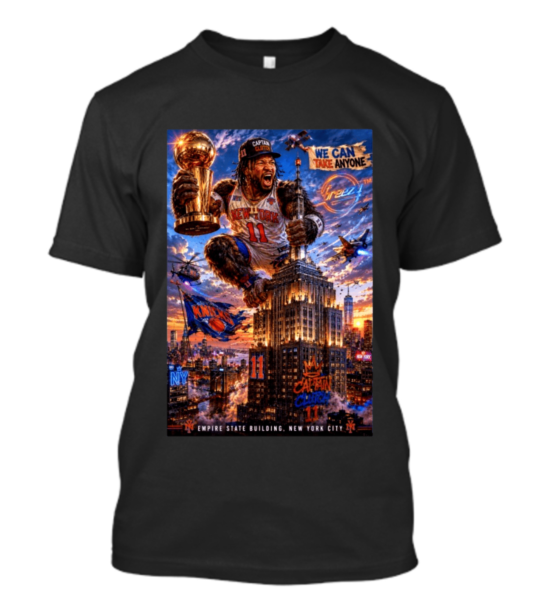 New York Knicks Captain Clutch Empire State Building We Can Take Anyone NBA Champion T-Shirt