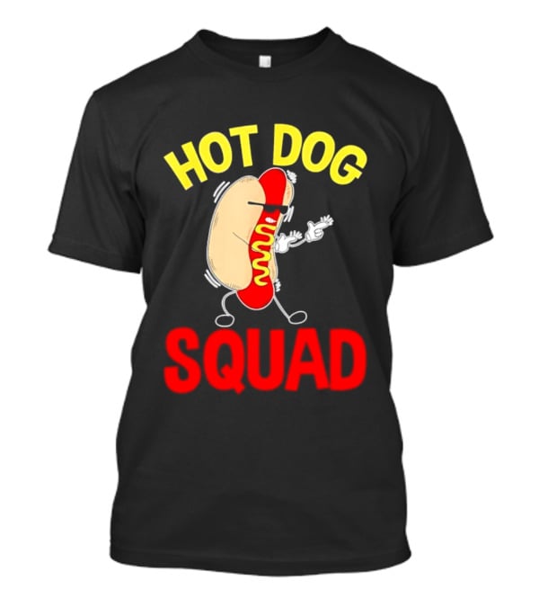 Hot Dog Squad Funny Cartoon Mustard Enthusiasts T-Shirt