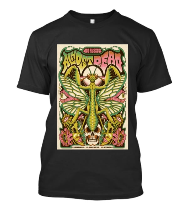 Joe Russo's Almost Dead 5 22 2026 Asbury Park NJ Mantis Skull Psychedelic T-Shirt