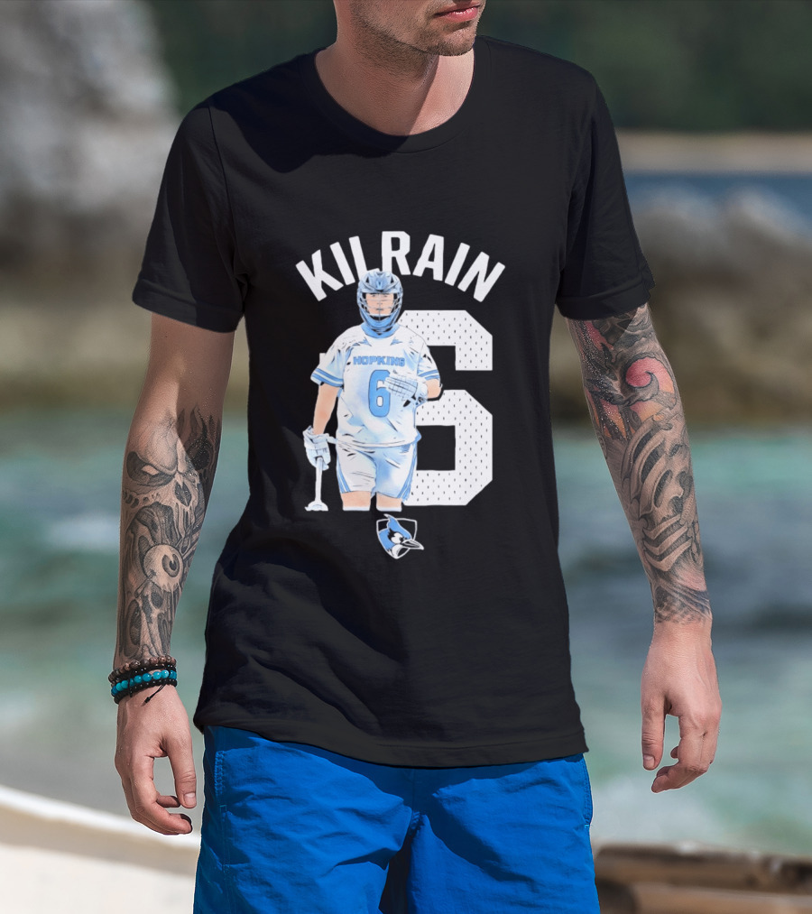 Kilrain 6 Hopkins Lacrosse Player With Blue Jay T-Shirt