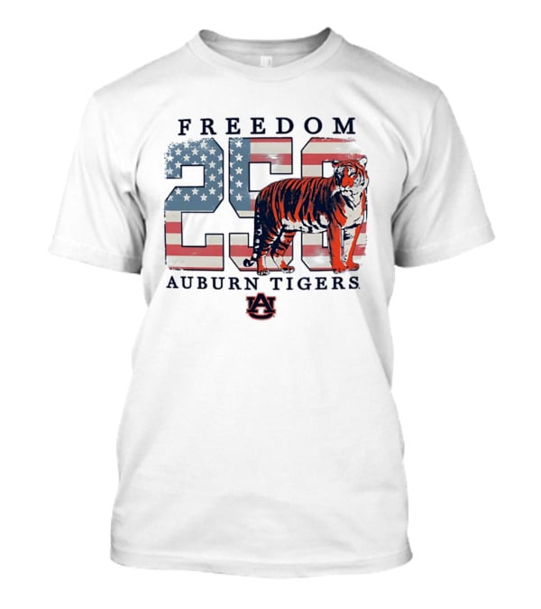 Freedom 250 Auburn Tigers Americana Flag Tiger T-Shirt
