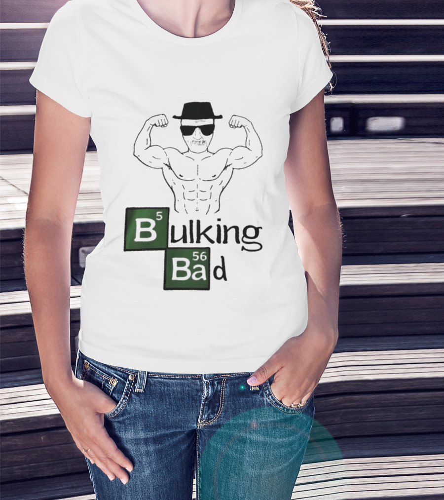 Bulking Bad Walter White Muscular Gym Periodic Table T-Shirt