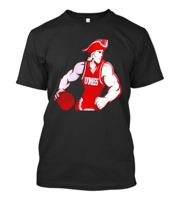 UMass Minutemen Basketball Red Jersey Embroidery T-Shirt