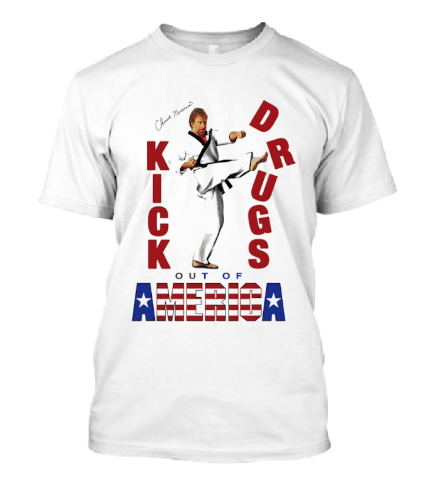 Chuck Norris Kick Drugs Out Of America T-Shirt