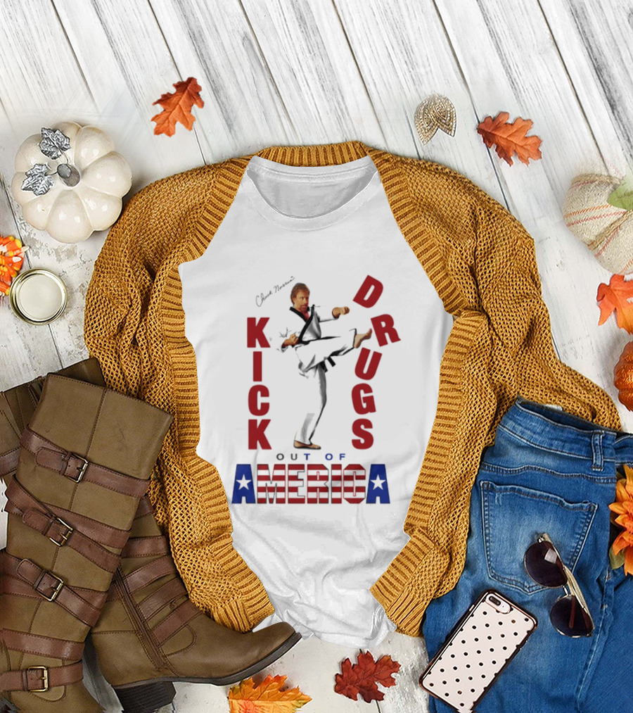 Chuck Norris Kick Drugs Out of America T-Shirt