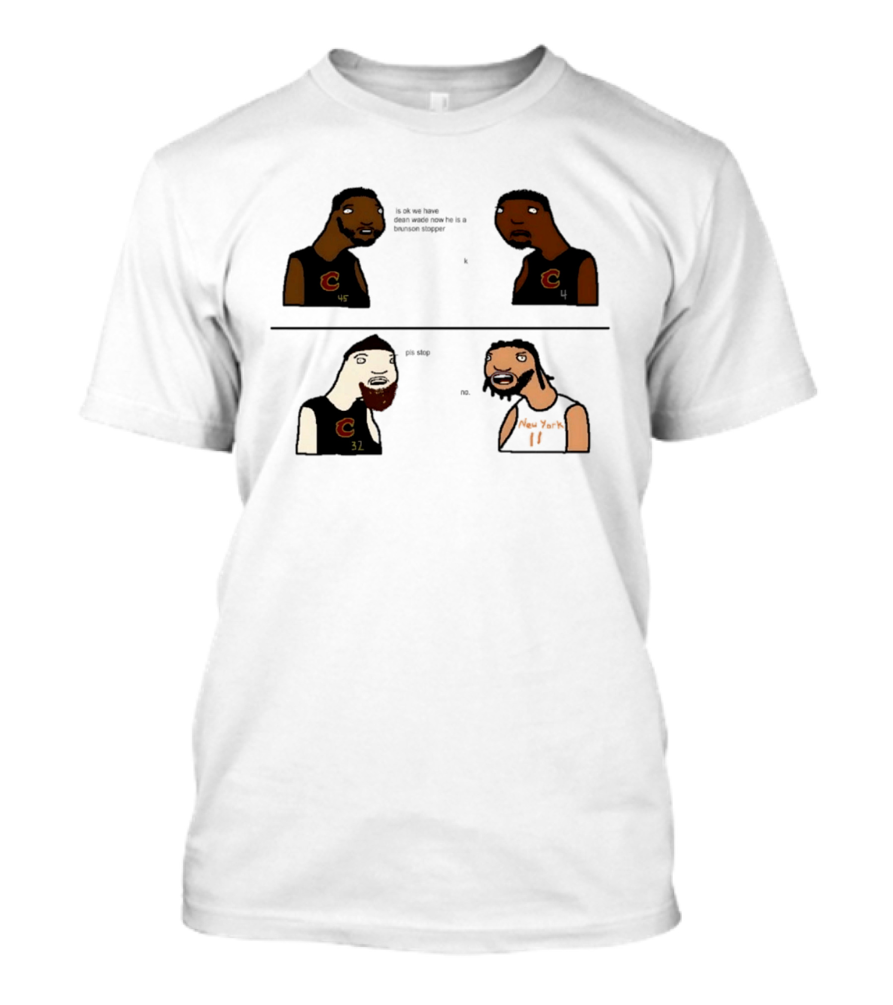 Cleveland Cavaliers New York Knicks Dean Wade Brunson Stopper NBA Paint T-Shirt