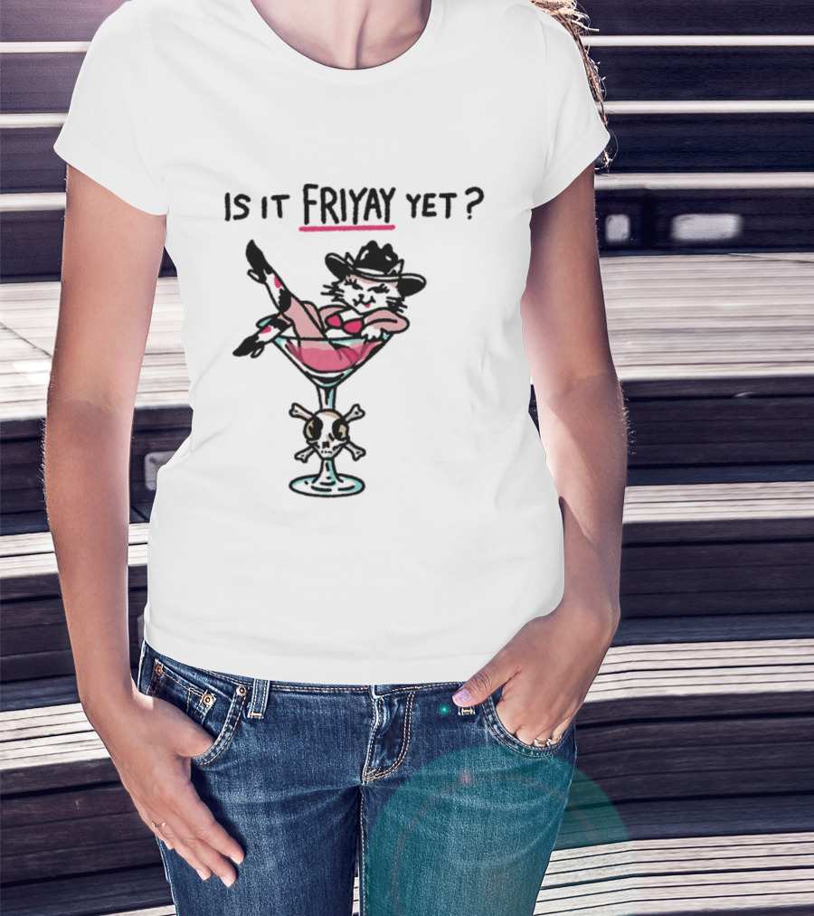Is It Friyay Yet Cowboy Catwoman Cartoon T-Shirt