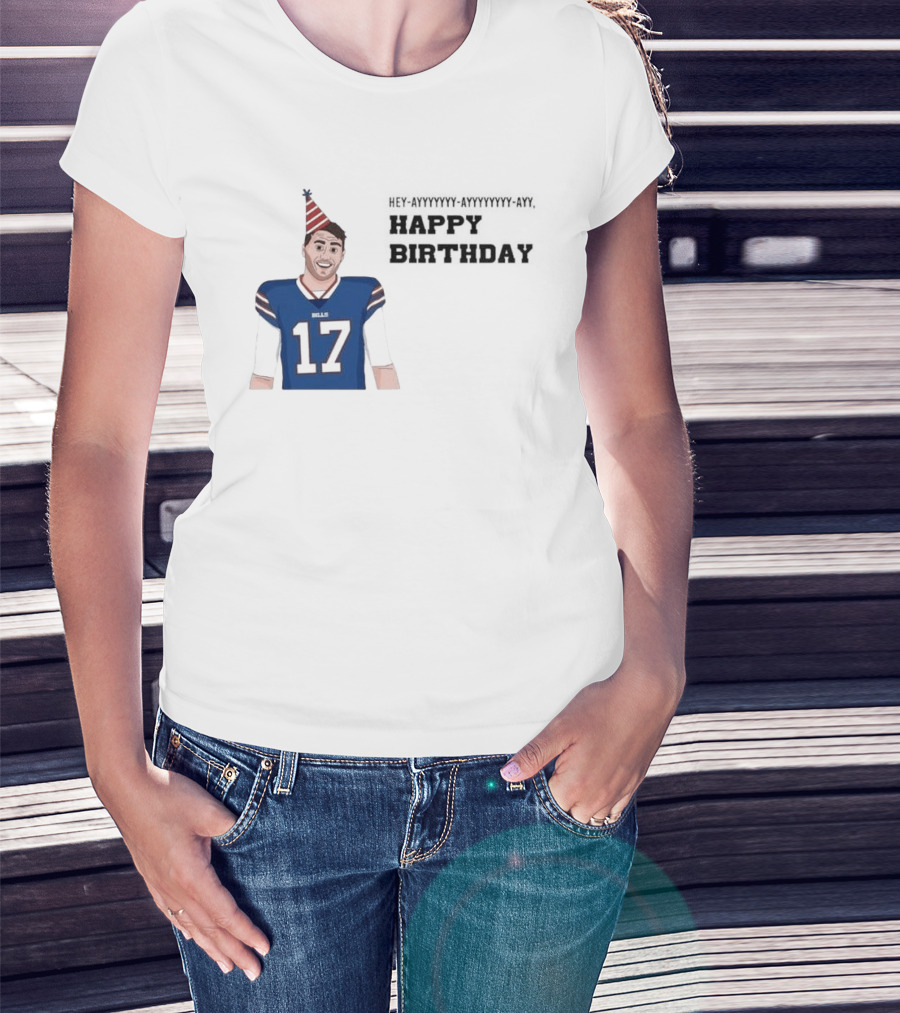 Happy 30th Birthday Josh Allen 17 Bills T-Shirt