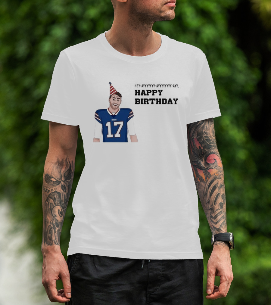 Happy 30th Birthday Josh Allen 17 Bills T-Shirt
