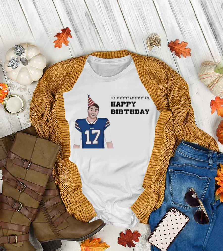 Happy 30th Birthday Josh Allen 17 Bills T-Shirt