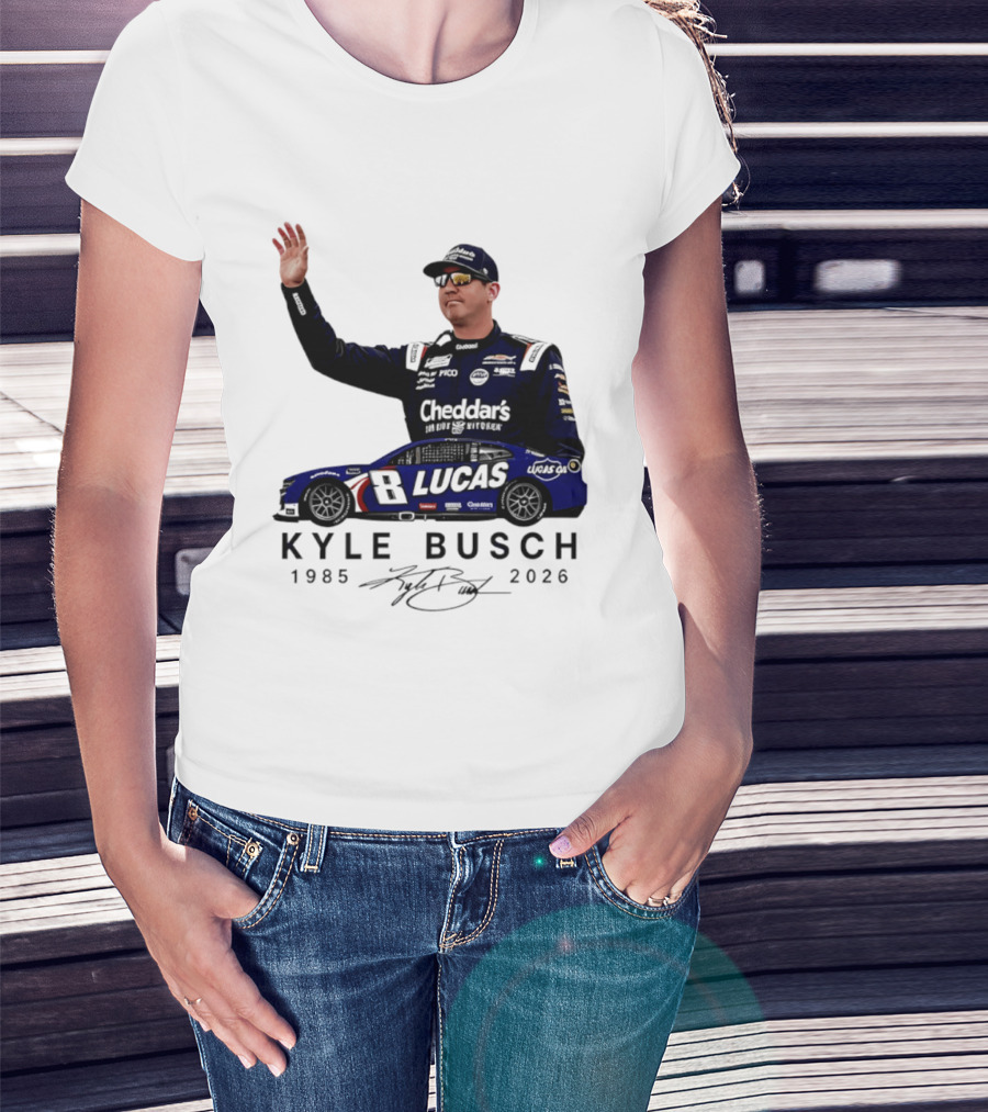 Kyle Busch Rowdy 1985 2026 Cheddars Lucas Racing 8 T-Shirt