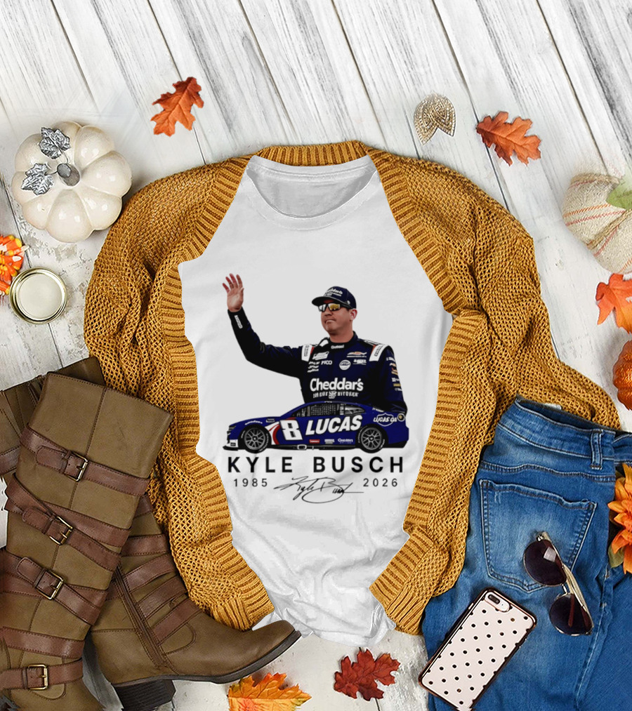 Kyle Busch Rowdy 1985 2026 Cheddars Lucas Racing 8 T-Shirt