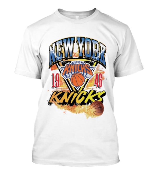 New York Knicks 1946 Basketball On Fire T-Shirt