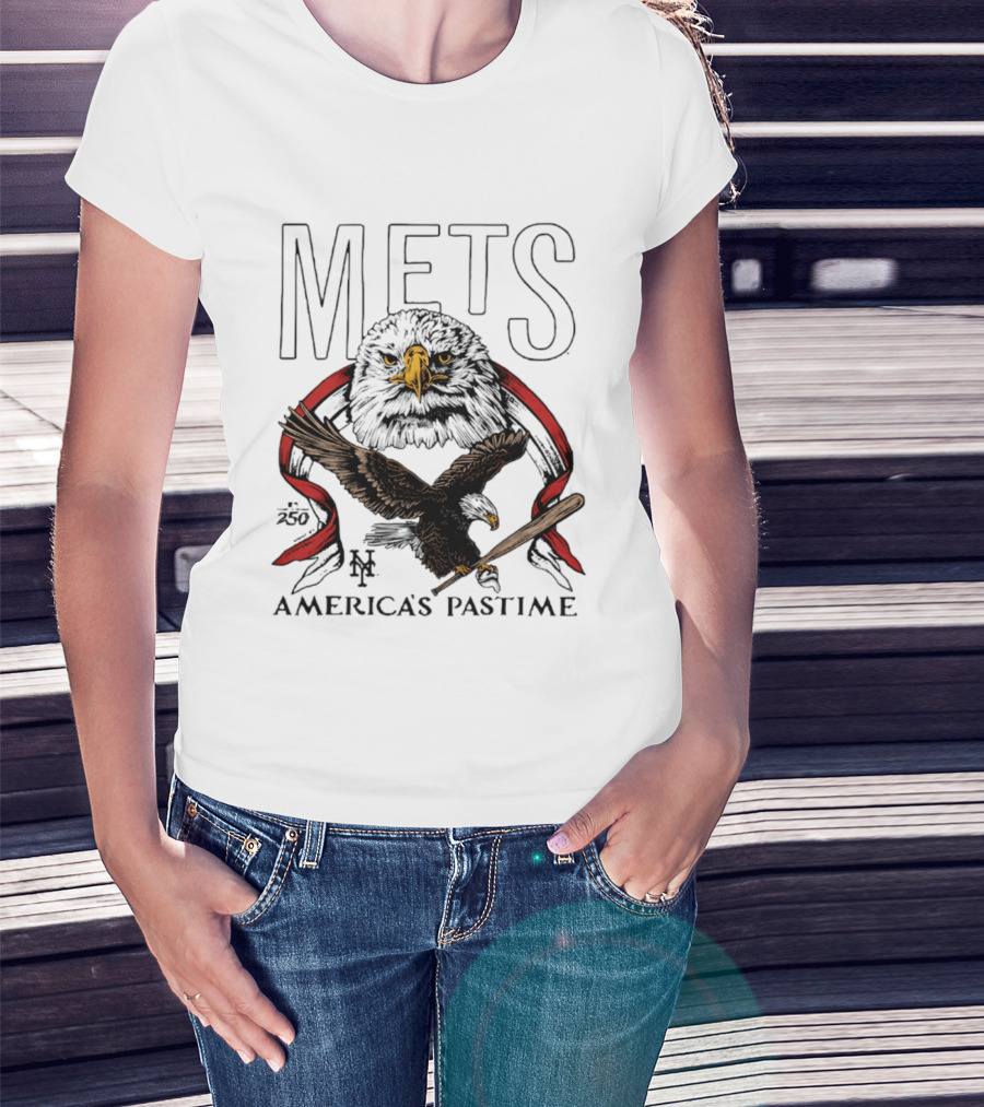 New York Mets America's Pastime 250th Anniversary Eagle And Bat T-Shirt