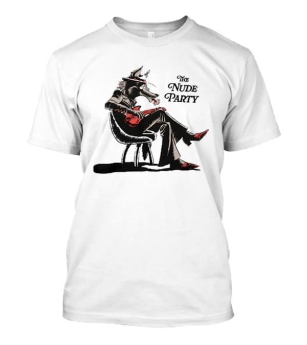 The Nude Party Wolf Playing Electric Guitar T-Shirt