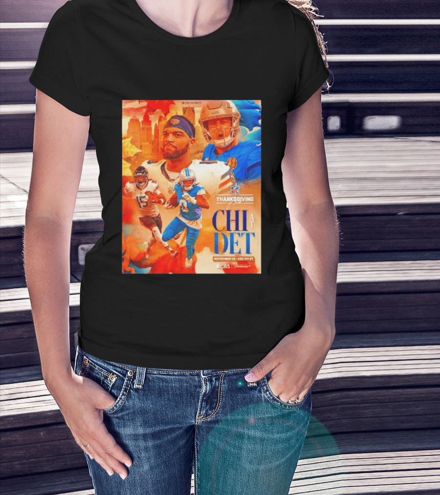 NFL Thanksgiving Day Game Chicago Bears Vs Detroit Lions Nov 26 CBS Sports T-Shirt