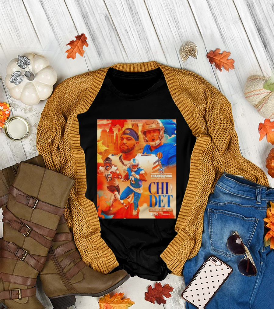 NFL Thanksgiving Day Game Chicago Bears vs Detroit Lions Nov 26 CBS Sports T-Shirt
