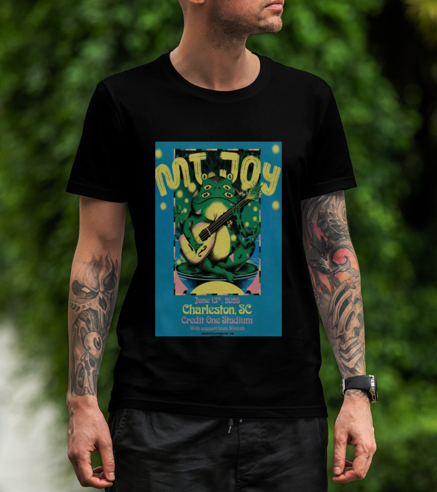 MT. JOY Charleston SC June 13 2026 Credit One Stadium Frog Guitar Concert T-Shirt