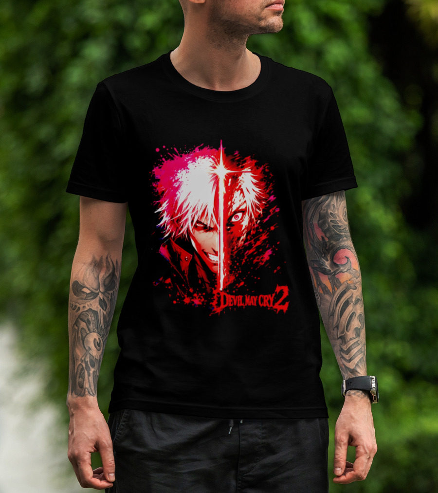 Devil May Cry 2 Dante Half Face Split T-Shirt
