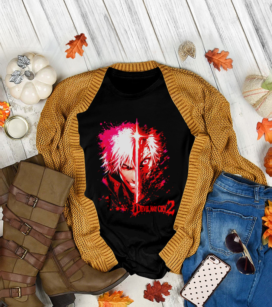 Devil May Cry 2 Dante Half Face Split T-Shirt