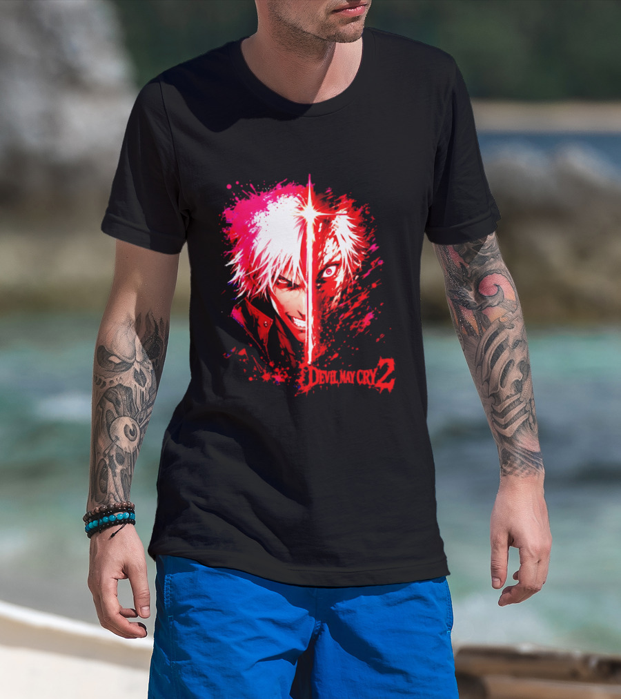 Devil May Cry 2 Dante Half Face Split T-Shirt