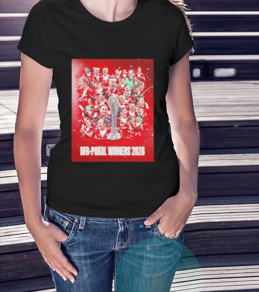 FC Bayern Frauen DFB Pokal Winners 2026 Celebration Montage T-Shirt