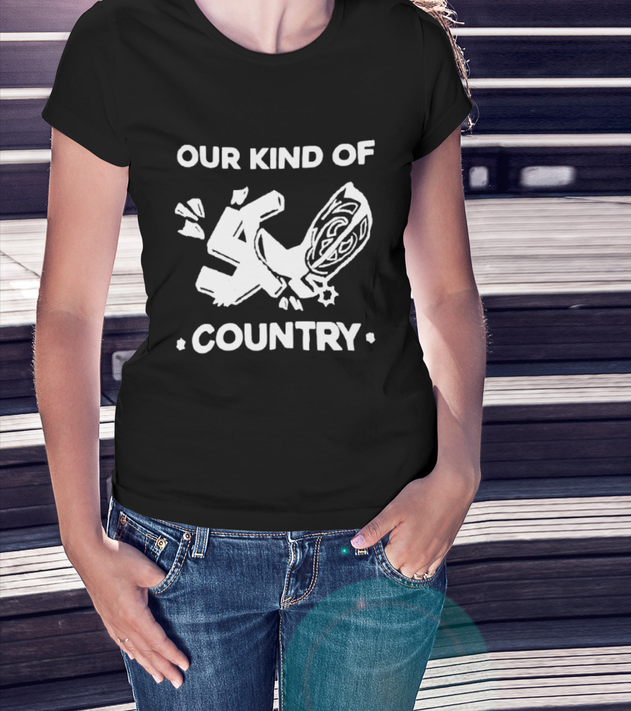 Our Kind Of Country Cowboy Boot Swastika T-Shirt
