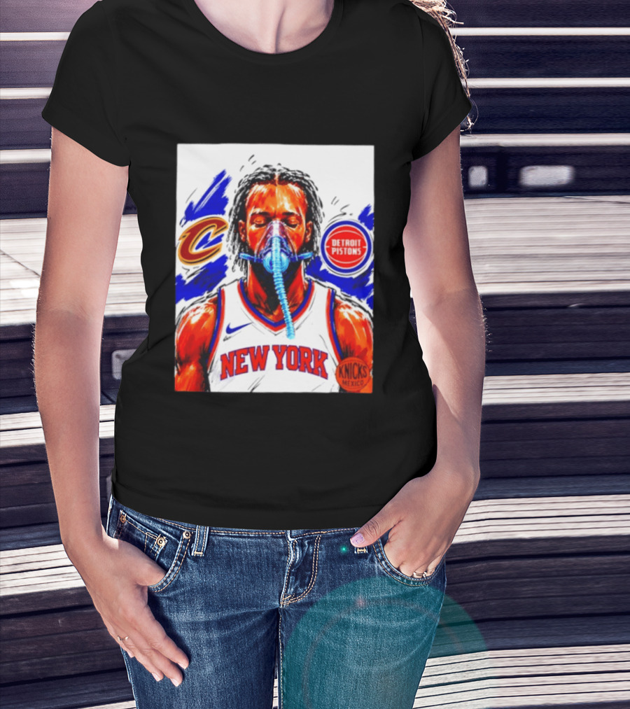 New York Knicks Jalen Brunson Vs Detroit Pistons Cleveland Cavaliers Matchup Knicks Mexico T-Shirt
