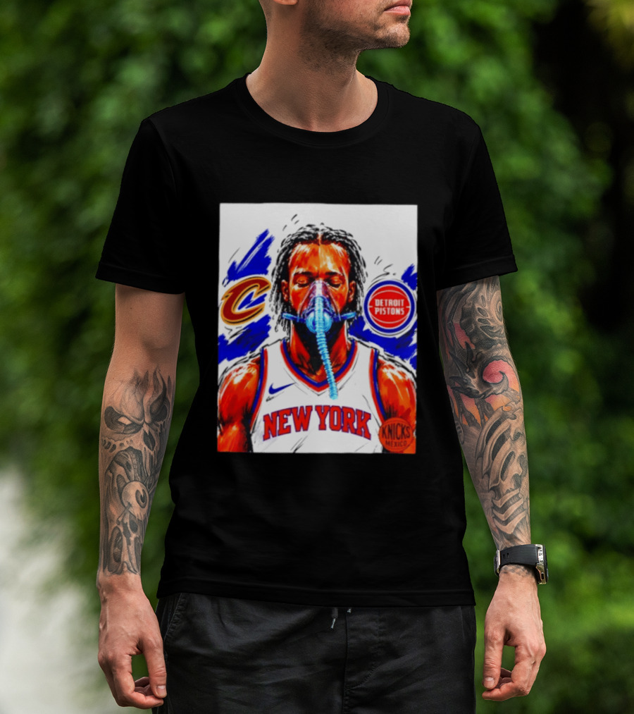 New York Knicks Jalen Brunson Vs Detroit Pistons Cleveland Cavaliers Matchup Knicks Mexico T-Shirt