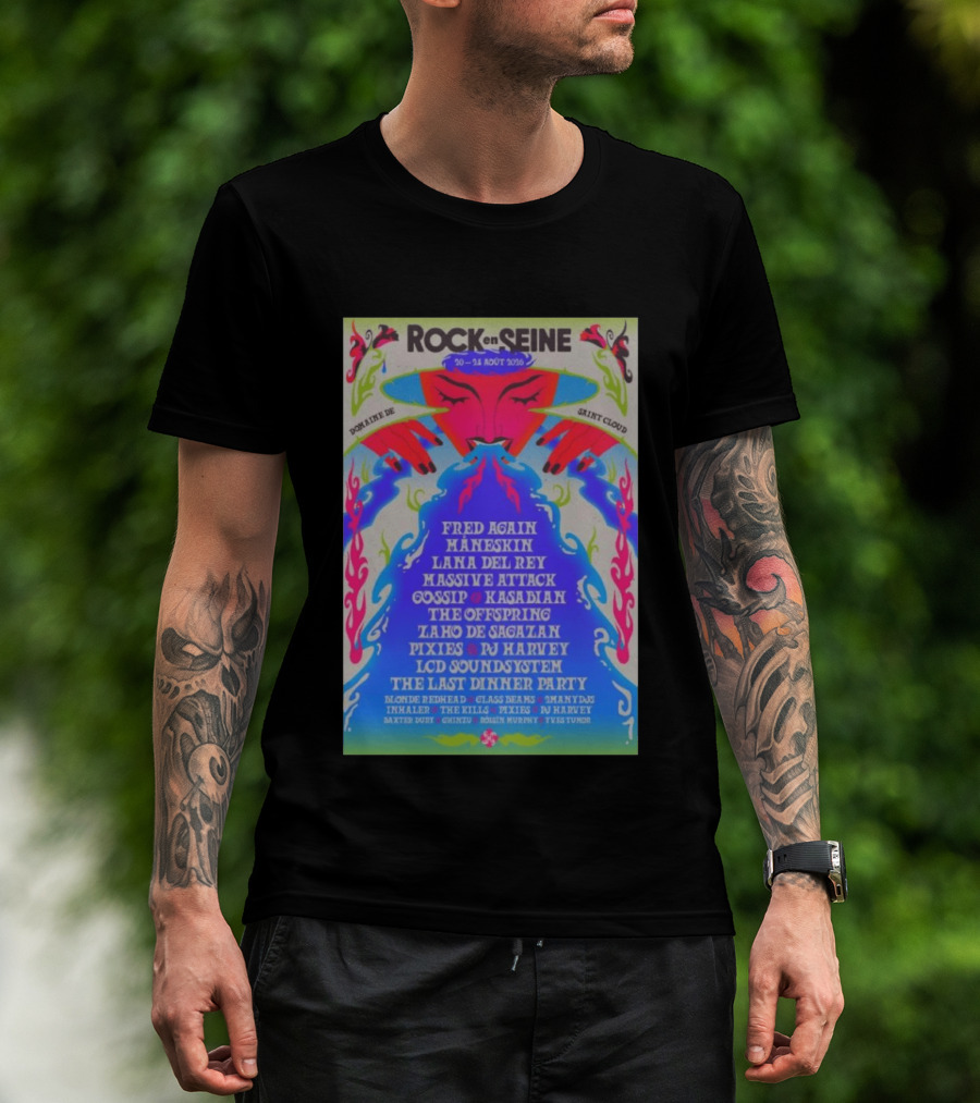ROCK EN SEINE 2026 Program Domaine De Saint Cloud Lana Del Rey LCD Soundsystem T-Shirt