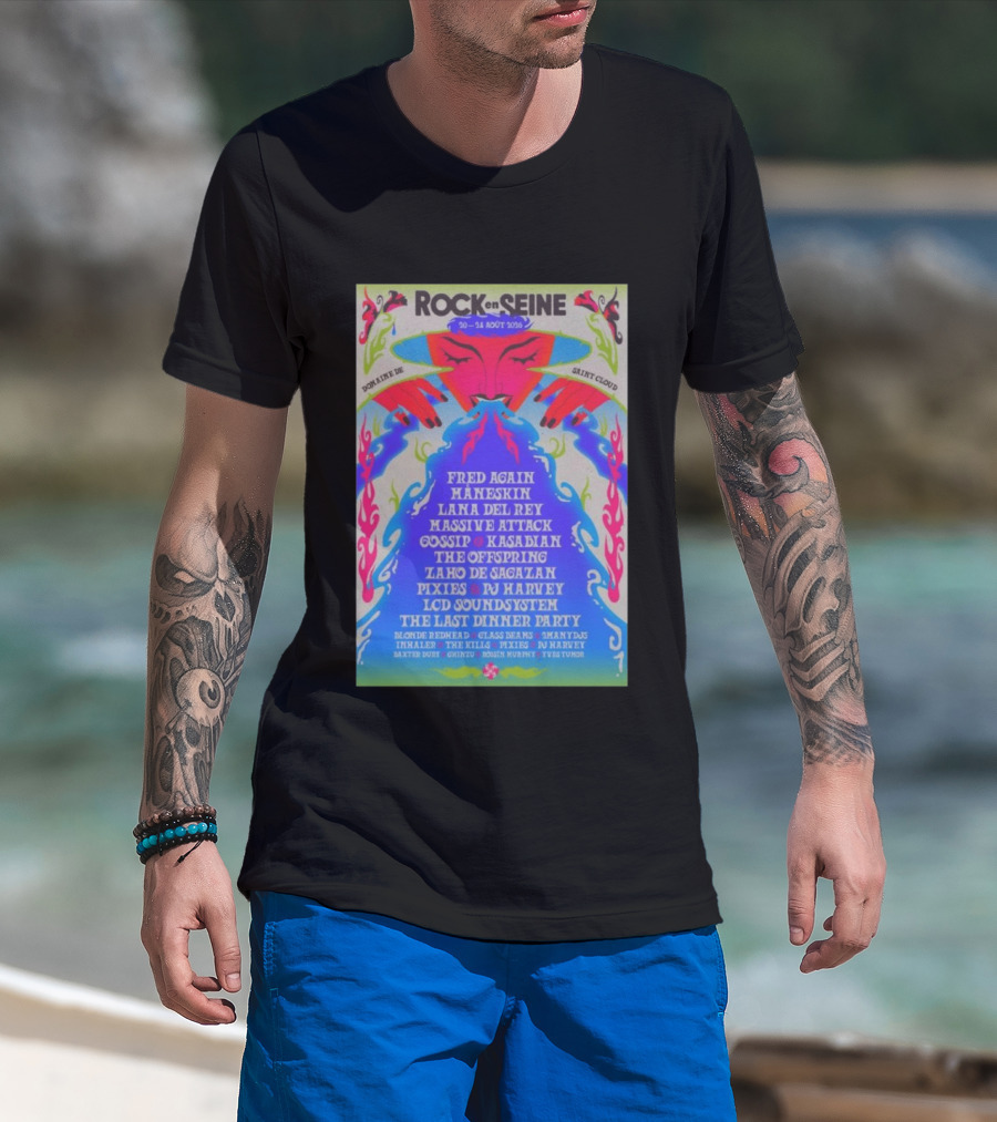 ROCK EN SEINE 2026 Program Domaine De Saint Cloud Lana Del Rey LCD Soundsystem T-Shirt