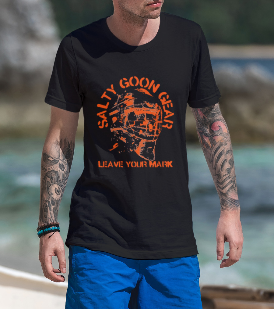 Salty Goon Gear Leave Your Mark Goalie Skeleton T-Shirt