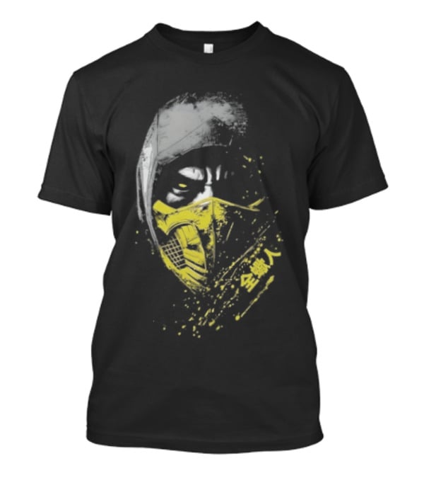 Scorpion Get Over Here Mortal Kombat Classic Yellow Mask T-Shirt
