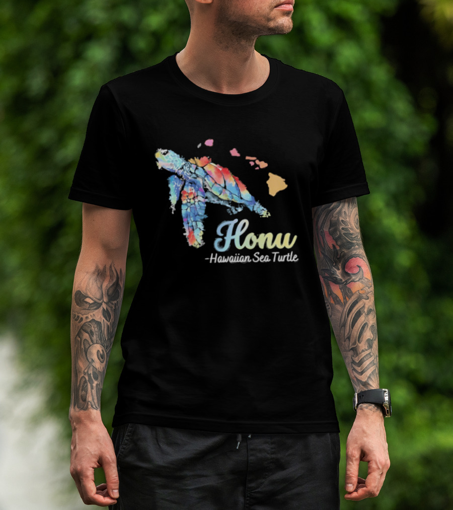 Honu Hawaiian Sea Turtle Watercolor T-Shirt