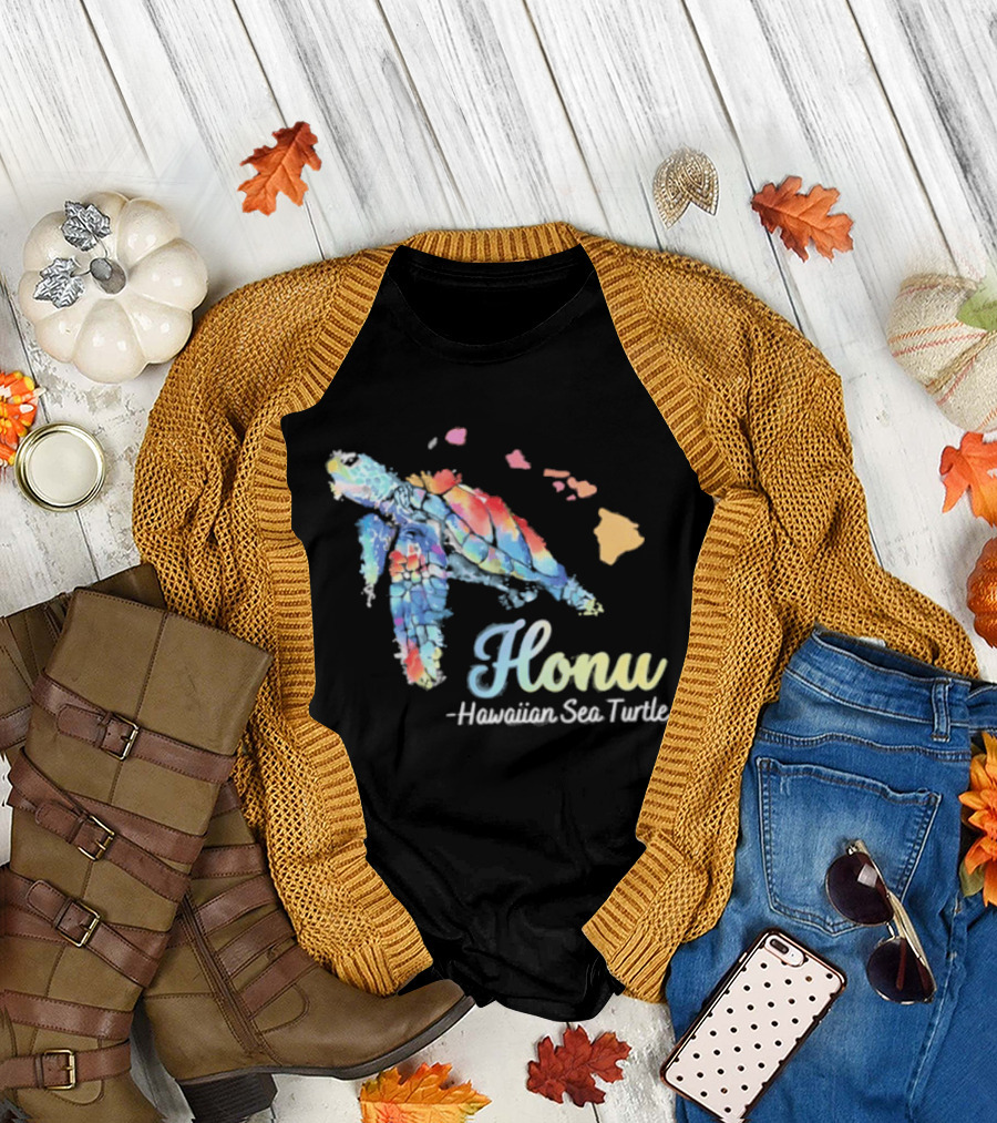 Honu Hawaiian Sea Turtle Watercolor T-Shirt