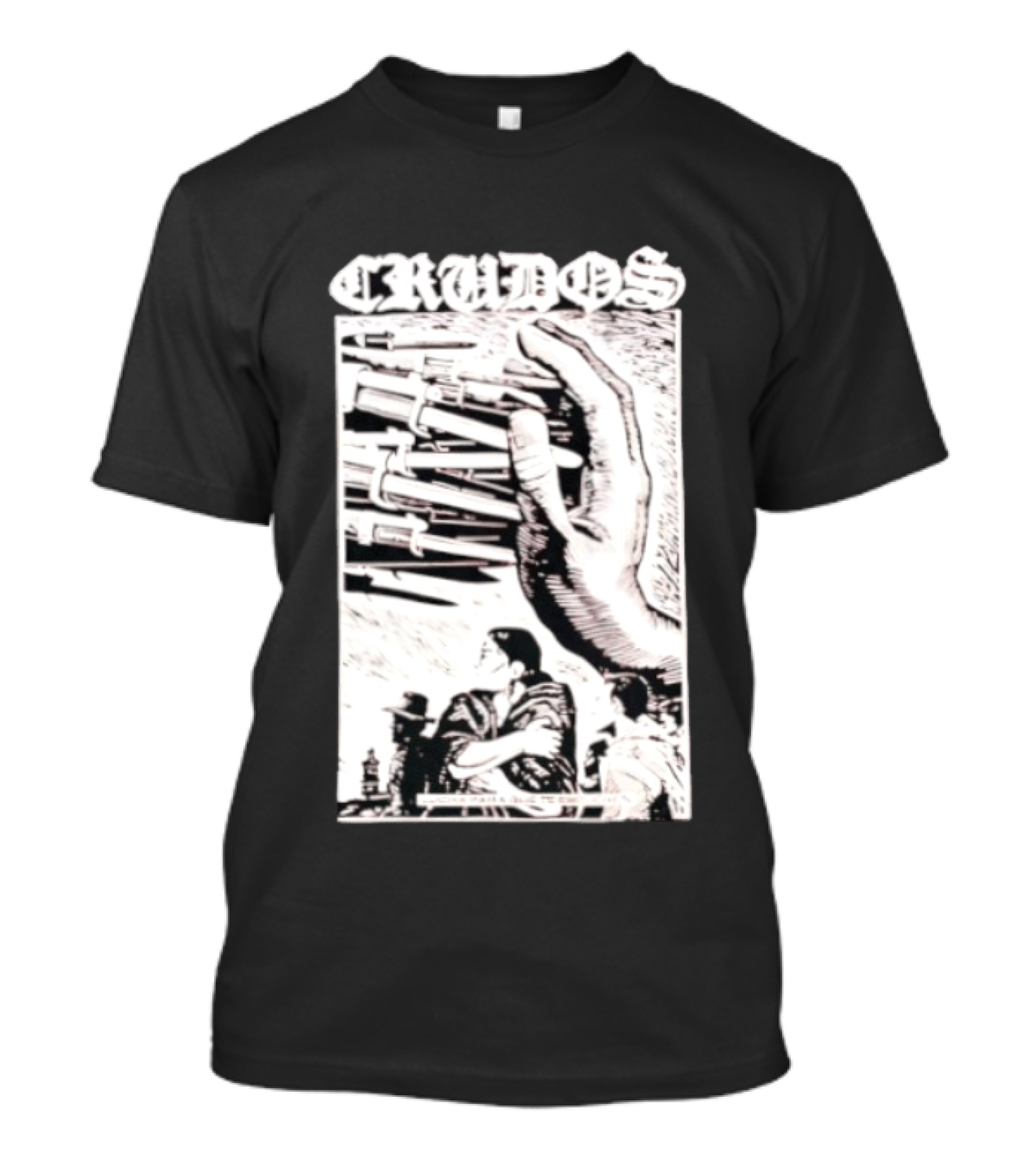 Crudos Lucha Para Powerful Activist Imagery With Raised Fist And Unity T-Shirt