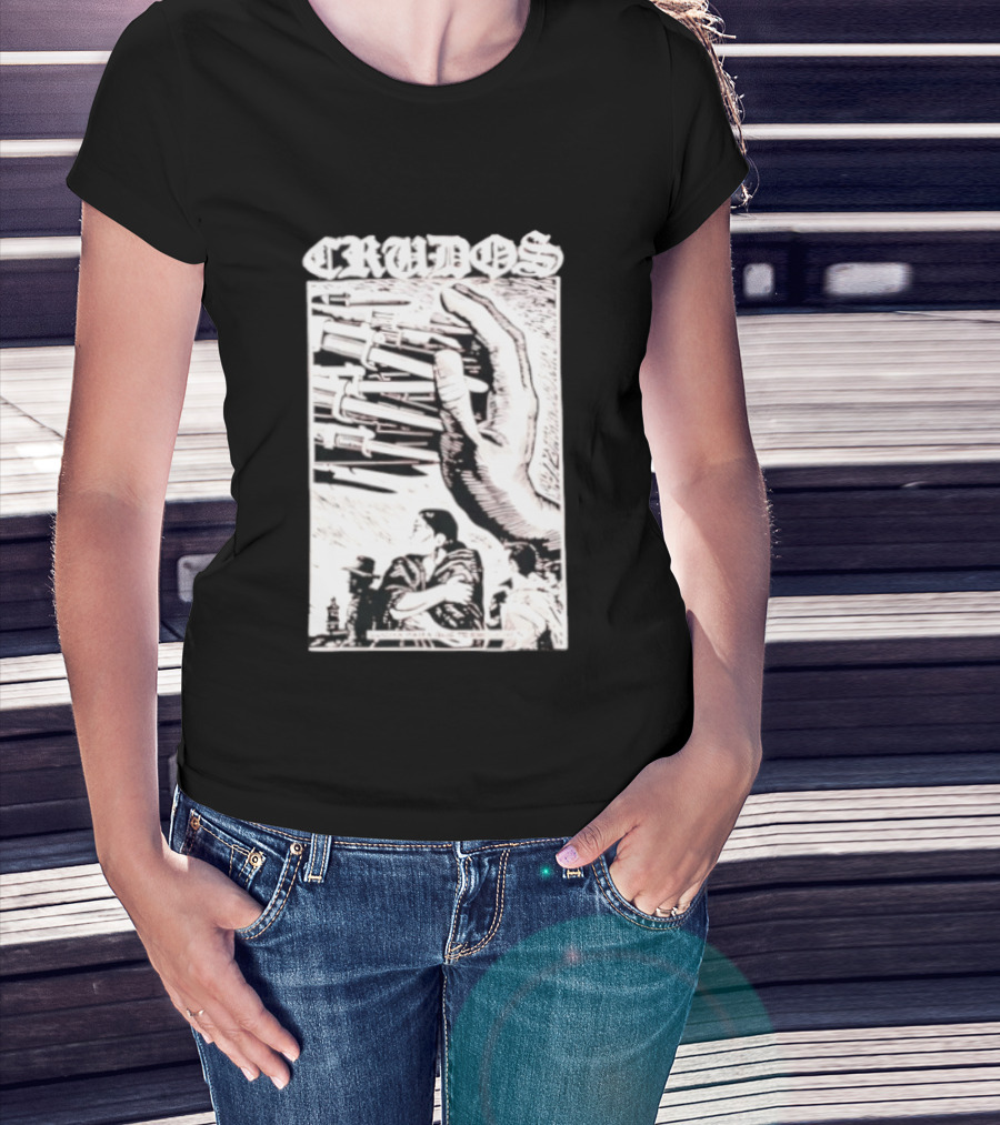 Crudos Lucha Para Powerful Activist Imagery With Raised Fist And Unity T-Shirt