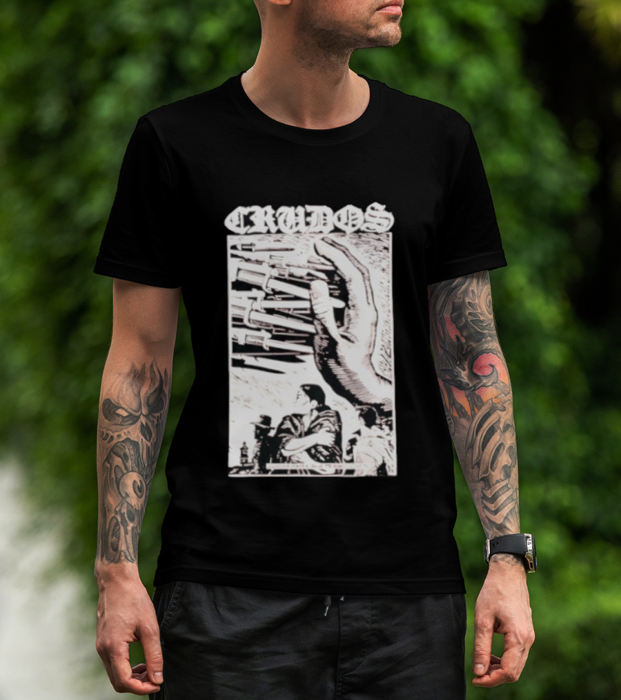 Crudos Lucha Para Powerful Activist Imagery With Raised Fist And Unity T-Shirt