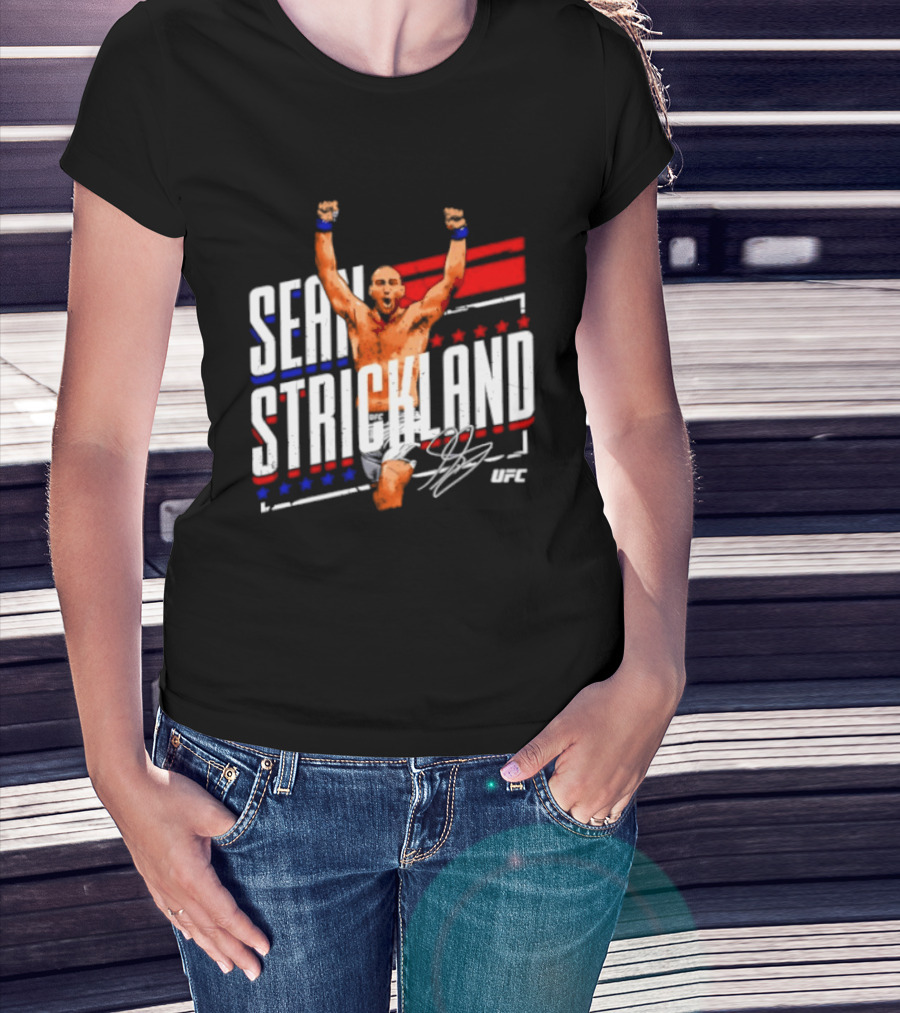 Sean Strickland UFC Fighter Star Signature Graphic UFC T-Shirt