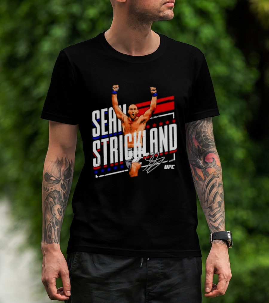 Sean Strickland UFC Fighter Star Signature Graphic UFC T-Shirt