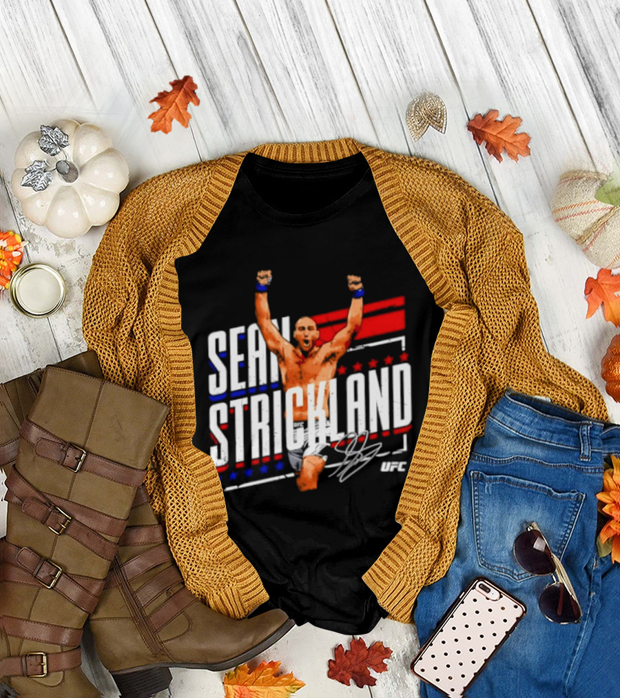 Sean Strickland UFC Fighter Star Signature Graphic UFC T-Shirt