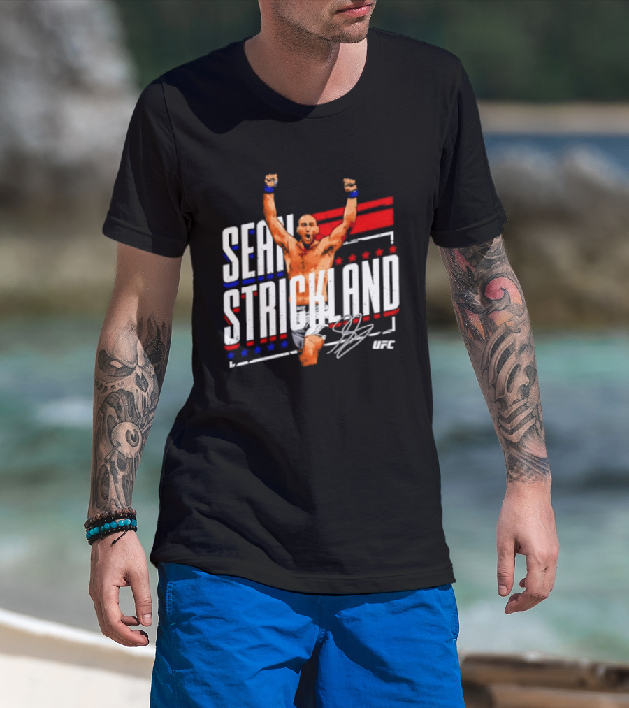 Sean Strickland UFC Fighter Star Signature Graphic UFC T-Shirt