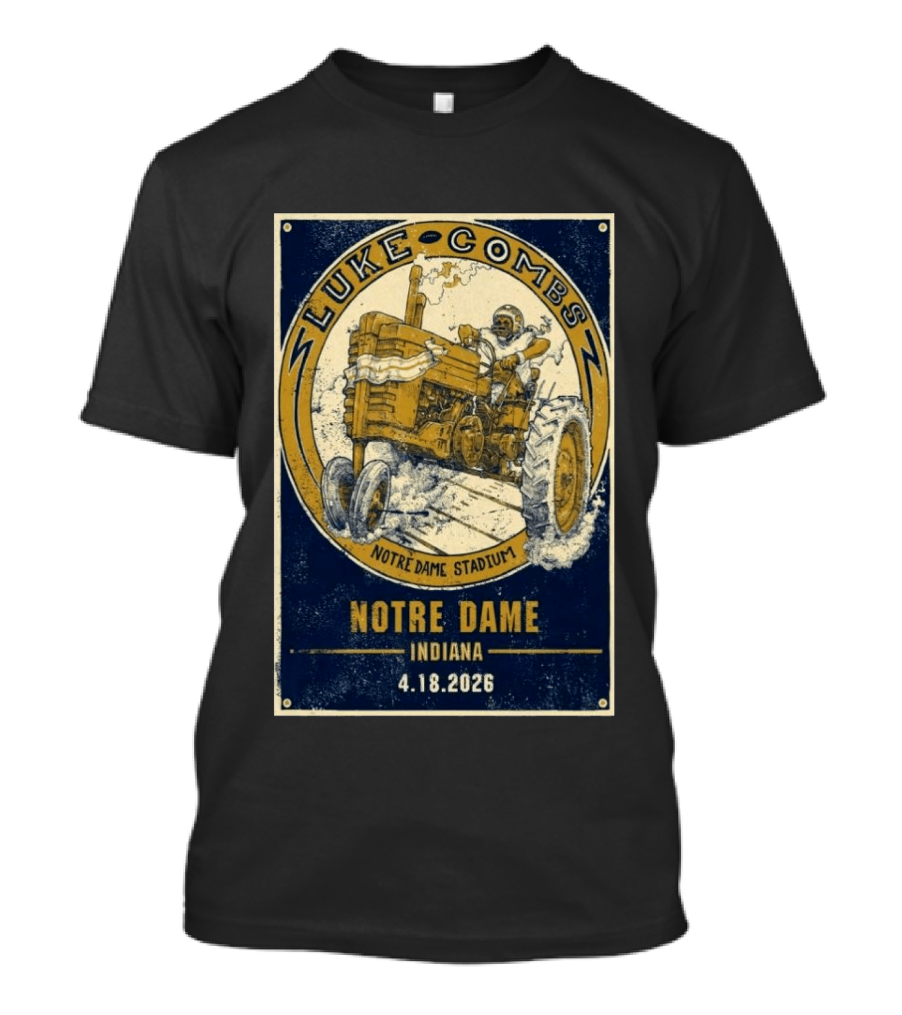 Luke Combs Notre Dame Stadium Indiana Tractor April 18 2026 T-Shirt