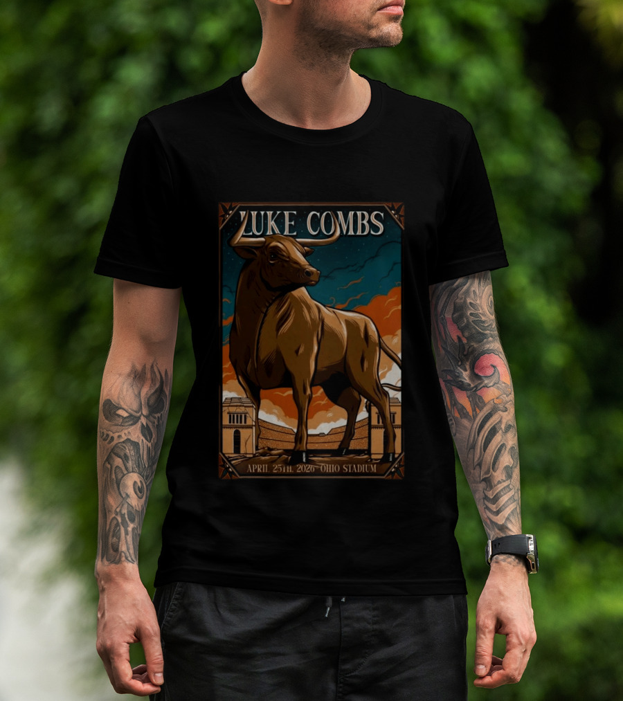 Luke Combs Ohio Stadium April 25 2026 Bull T-Shirt