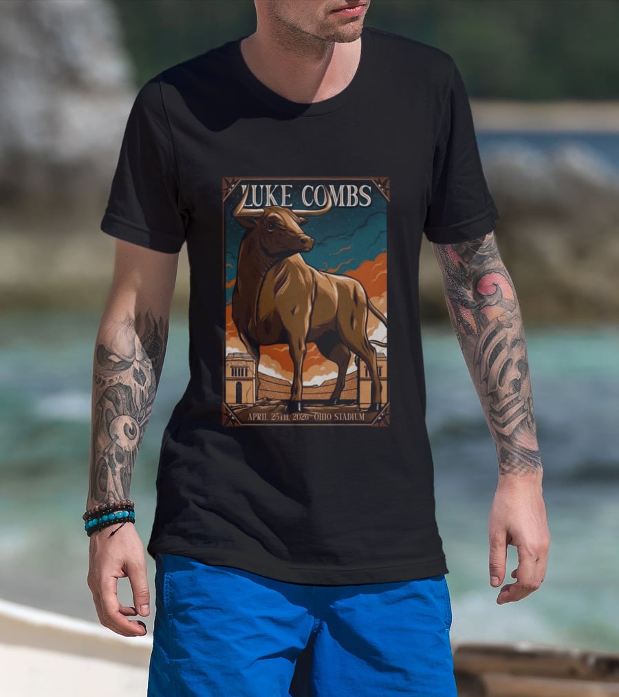 Luke Combs Ohio Stadium April 25 2026 Bull T-Shirt