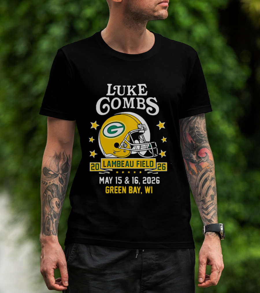 Luke Combs Green Bay Packers Tour 2026 Lambeau Field May 15 16 Green Bay WI T-Shirt