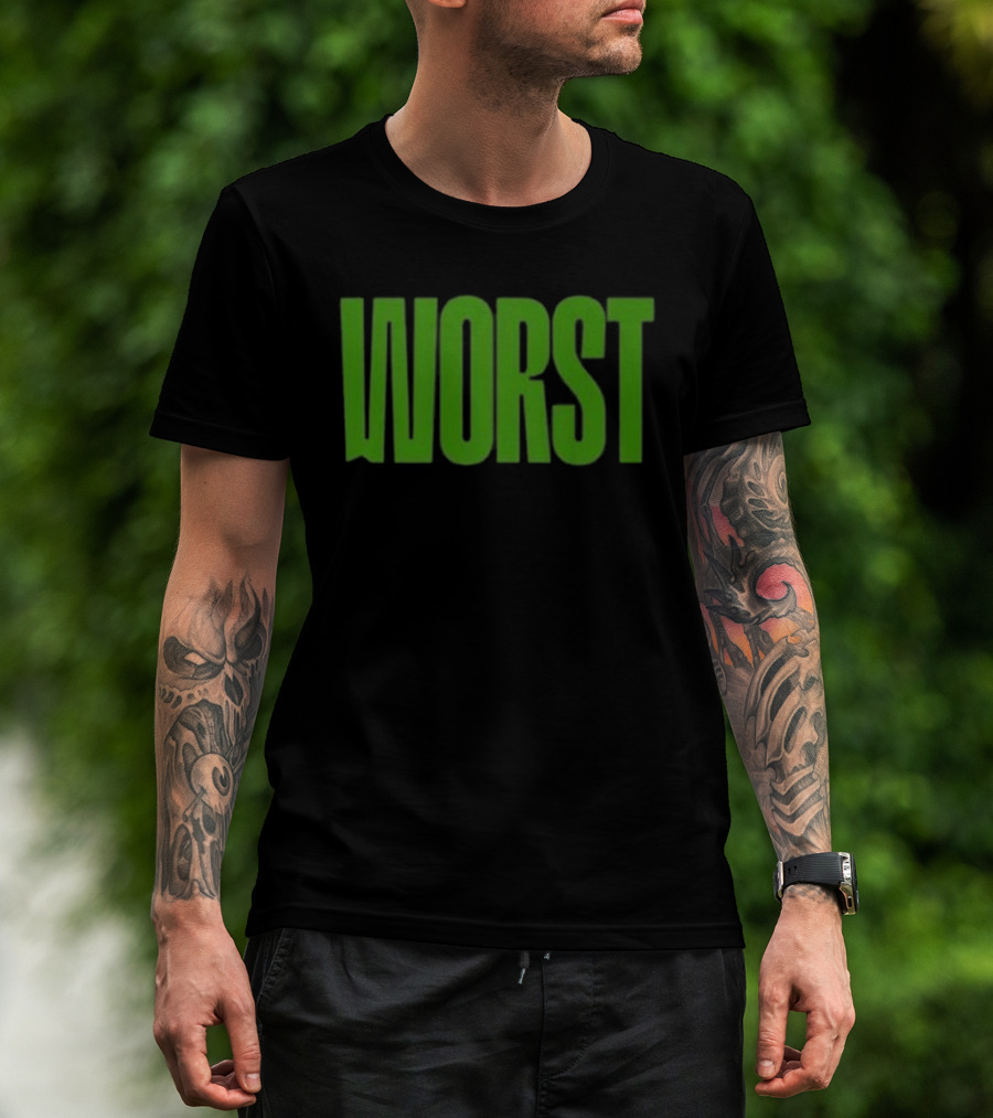 Mercha Worst Grn Text Bold Green T-Shirt