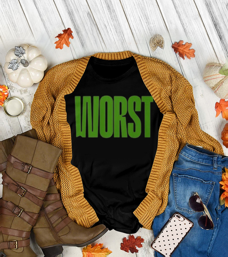 Mercha Worst Grn Text Bold Green T-Shirt