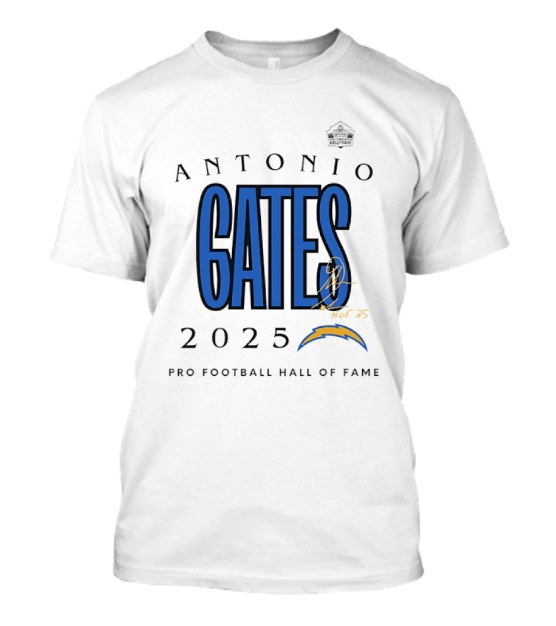 Antonio Gates Los Angeles Chargers Pro Football Hall Of Fame 2025 T-Shirt