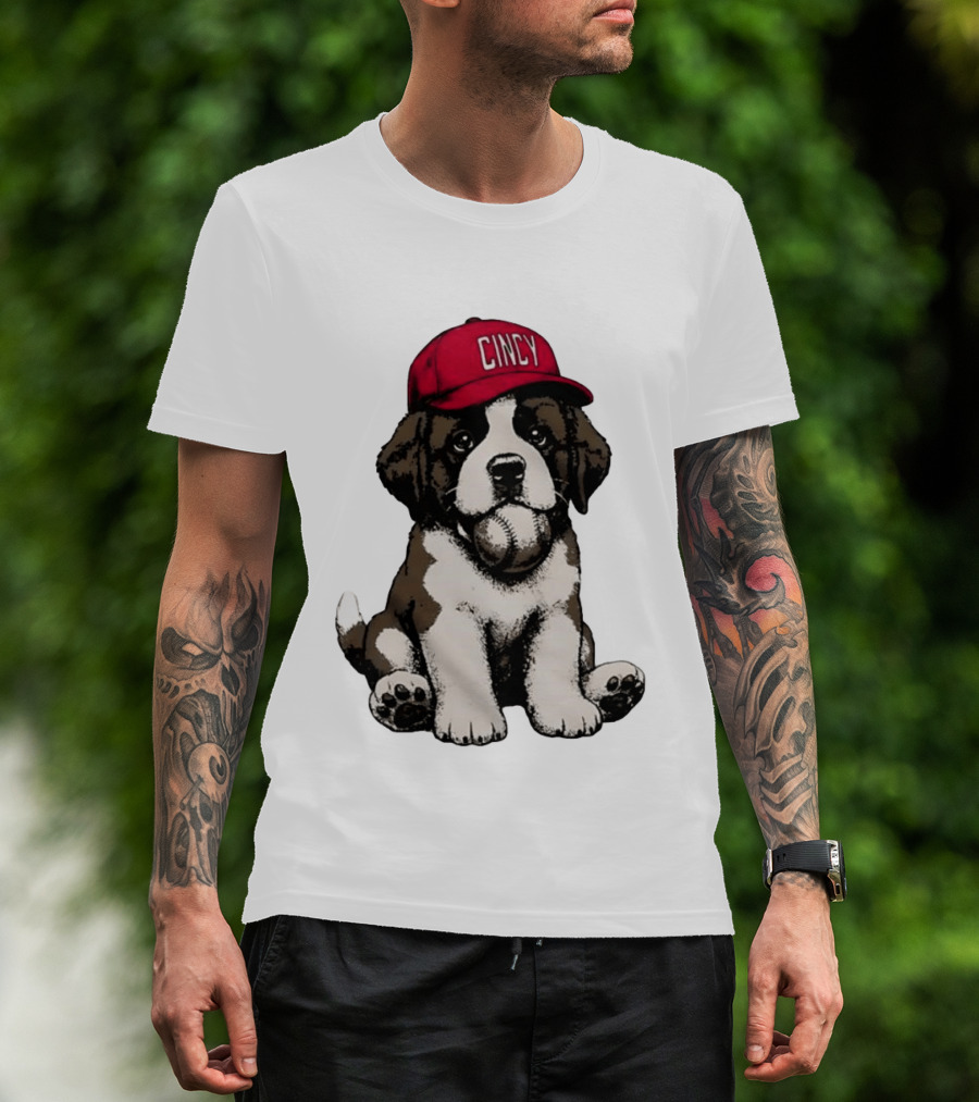 Cincinnati Reds Cincy Puppy Baseball Hat T-Shirt